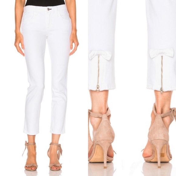 AMO White Bow Straight Leg Jeans - Picture 2 of 8